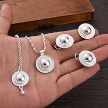 African Classic Jewelry Set, Women's Elegant Minimalist Jewelry, Golden Color Geometric Pendant Necklace, Earrings, Ring, Headchain, Saudi Arabia Bride Wedding Gift - A - View 13