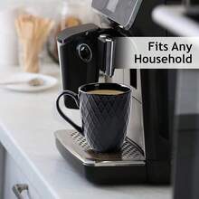 6 X 400 Ml Coffee Mug Set Mug Modern Ceramic Mug Matt Coffee Mug Large Palmanova Collection Black - Black - View 5