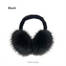 1pc Foldable, Windproof, Warm Plush Faux Fur Ear Muffs, Suitable For Skiing, Photography, Dating, Shopping In Winter