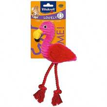 Vitakraft Pink Flemish Dog Plush Toy Sound Toy For Small And Medium Dogs Adults Or Puppies Gift For Dogs Soft Textile Pink And Red