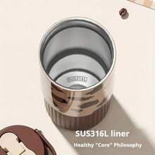 750毫升不锈钢保温水瓶 - 双层真空隔热保温杯，带防漏盖和提手，可重复使用，适用于汽车、办公室、露营等场合 - 多种颜色可选