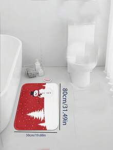 Bathroom Three Pieces Set Crystal Velvet Floor Mat Home Cartoon Bathroom Mat - View 5
