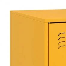 vidaXL Mobili TV 2 pz Giallo Senape 67x39x44 cm in Acciaio - Giallo - Visualizzare 11
