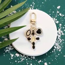 Elegant Virgin Mary Zirconia Cross Key Chain, Unisex Bag/Car Accessories Decorative Cross Pendant Christmas Gift Bag Charms Car Accessories Teacher Friend Sister Gift Ideas