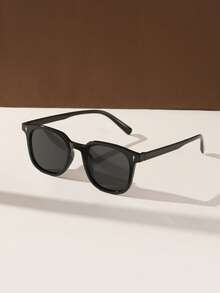 1 PC Women's Acrylic Casual Square Frame Fashion Black Eyeglasses Suitable For Holiday Outing And Daily Life Outfits With