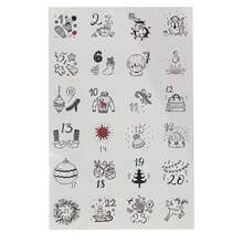 24 pezzi Adesivi numerici natalizi, 12 stili di colori, adesivi numerici per calendario dell'avvento natalizio, conto alla rovescia 1-24 giorni, accessori fai-da-te per calendario dell'avvento e sigilli per regali, forniture per ufficio e scuola per il conto alla rovescia di Natale, adesivi per sigillare regali, forniture per scrapbooking