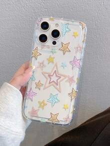 1 Star Pattern, Air Cushion Transparent Anti-Drop Phone Case Made Of Tpu Material Can Be Given As A Festival Gift. It Is Suitable For IPhone Xs/ XS Max /Xr/11 12 13 14 15 16 Pro /Promax/14 15 16 Plus 17/17Air, Suitable For Both Men And Women, Galaxy Phone Case - 無色 - 查看 1