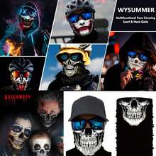 8PCS Scarves Bandanas Face Tube Black Headband, Motorcycle Multi Function Headwear Hat Scarf Neck Warmer Balaclava - Đầu lâu tím - Xem 5