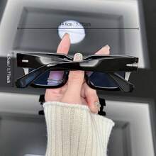 Unisex Square Fashion Glasses - Vintage Luxurious Frame, Retro Movie Style Designer Decorative Glasses For Daily And Formal Occasions, High-Quality Optical Lenses - 黃色的 - 查看 9