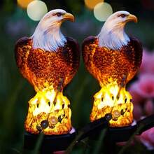 1pc Solar Powered Eagle Lawn Light, Animal Resin Lamp, Garden Pathway Light, Landscape Decor Light, Hotel Outdoor Night Light