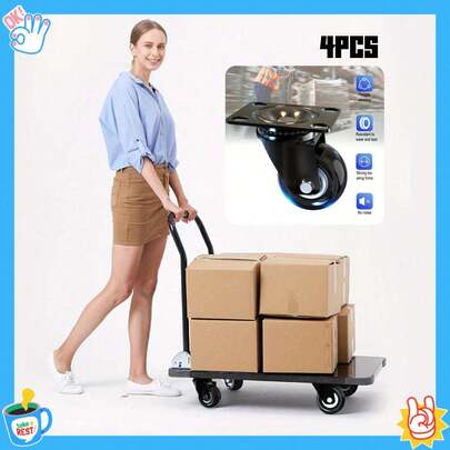 4pcs 2-Inch Office Chair Casters - Rotatable Wheels - Replacement Parts - Heavy-Duty Safety Polyurethane Material