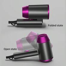 Asciugacapelli ionico professionale - Potente 1600W, asciugatura rapida e basso rumore, design pieghevole con ugello, gancio e borsa per il trasporto - Adatto per uso domestico, salone, viaggio, ideale come regalo o regalo per le vacanze