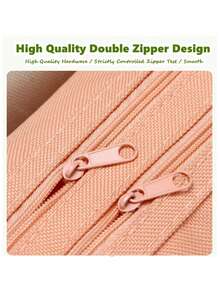 1pc Large Capacity Pen Bag - Large-Sized Pen Bag - Durable Oxford Material - Zipper Opening - Double-Layer Label - Suitable For School, Office, Study And Work - Multicolor - View 6