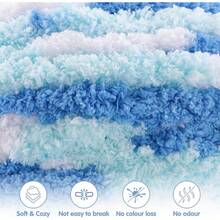 8 Pack Chunky Yarn For Hand Knitting Chenille Blanket Yarn For Crocheting Blankets 228 Yds/61.6 Oz Rainbow Ombre Yarns Er Bulky Soft Thick Mixed Color Jumbo Yarns 8 Dark BlueBlueBlack - 深藍色藍色黑色 - 查看 3