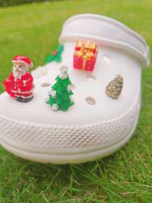 12 PIEZAS Decoración navideña para zapatos, adornos navideños para sandalias y zapatillas, decoración de zapatos linda para zapatos de mujer, regalo especial de Navidad para familias y amigos, idea de regalo en la moda de zapatos - Multicolor - Ver 5