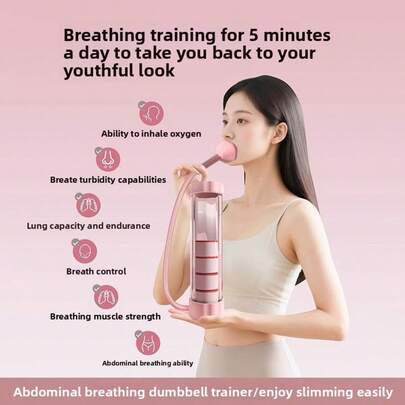 Tragbare Handgehaltene Atemhanteln, Tiefatmungstrainer - Lungenkapazitäts-Trainingsgeräte, Bauchatmungstrainer, Bauchmuskel-Stärkungsgeräte, Gesichtsmuskel-Straffungsgeräte, Core-Trainingsausrüstung, Heimfitnessgeräte, Aerobic-Fitness-Ausrüstung, Gesichtsstraffungsgeräte, Fitnessausrüstung für Männer und Frauen - Steigerung der Lungenkapazität und Ausdauer