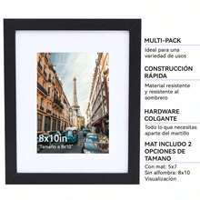 Marco Decorativo de PVC en Negro para Fotos 6x8" o 8x12", Ideal para Decorar Hogar, Escritorio Oficina - 2 Piezas de 8x12 - 2 Piezas-Negra - 8x12" - Ver 5