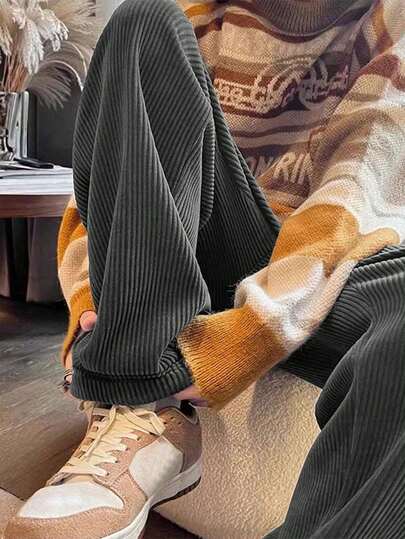 1件装 男童纯色百搭休闲运动裤