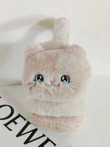 1pc Cute Cat Plush Ear Cups, Student Ear Bags, Warm And Cold-Proof, Protecting Ears, Ear Warming, Ear Cover White Ear Muffs