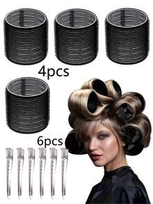 10 Pcs Jumbo Hair Curlers Rollers Large Hair Rollers With Clips, Self-Grip Hair Curlers, Suitable For Long/Medium/Short Hair, Bangs, Diy Curlers 2.36in,1.9in,1.53in,Mother's Day Valentine's Day Couple Gift Essential Curling Tools For Families ,Hair Styling Tools