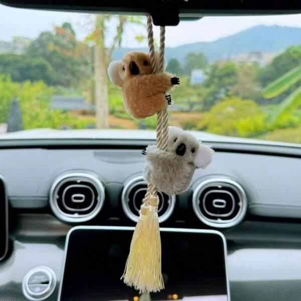 Cute Koala Car Pendant Decoration, High-End Rearview Mirror Hanging Ornament