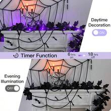 - Guirnalda de luces de Halloween que funciona con pilas con hojas de arce negro de 6.5 pies para decoracin de patio, porche, mesa, pared, decoracin de interiores y exteriores - 20 LED + Negro - - Ver 6