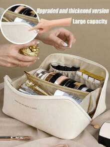 1个多功能洗漱包，化妆品收纳包，防水化妆包，多隔层设计，是情人节、婚礼、母亲节、生日等场合送给男士和女士的理想礼物 - 彩色 - 查看 11