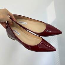 Zapatos planos de punta afilada con aumento de altura interna estilo francés para mujeres, primavera y otoño 2025, nuevos zapatos elegantes y versátiles de boca poco profunda para el trabajo - Negro - Ver 4