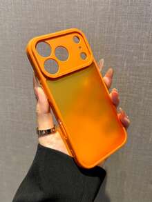 1pc Porous Orange Skin Feel Matte Transparent Phone Case Compatible With IPhone 17, 17 Pro, 17 Air, 17 Pro Max, 11, 11 Pro, 11 Pro Max, 12, 12 Pro, 12 Pro Max, 13, 13 Pro, 13 Pro Max, 14, 14 Pro, 14 Plus, 14 Pro Max, 15, 15 Pro, 15 Plus, 16, 16 Pro, 16 Pro Max, 16 Plus - Orange Skin - View 4