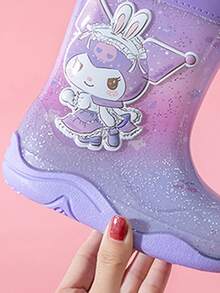 SANRIO &  水晶雨靴，可爱卡通防水防滑中筒雨靴 - 紫色 - 查看 8