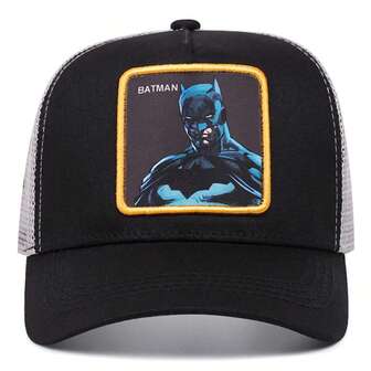 1 件华纳兄弟 DC 蝙蝠侠刺绣棒球帽，男女通用户外运动赛车网眼卡车司机帽，美式风格，时尚百搭
