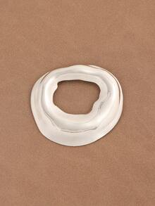 1pc Fashionable Gold/Silver Color Minimalist Asymmetrical Stainless Steel Large Hollow Brooch Pin, Geometric Open Lapel Pins Suitable For Women's Daily Wear