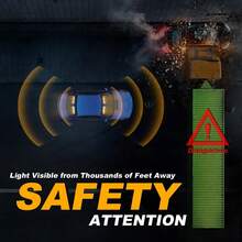 Barra de luces de advertencia de tráfico 2 en 1 de 2x17.9 pulgadas, ámbar/blanco, para camiones, luces de interiores del tablero