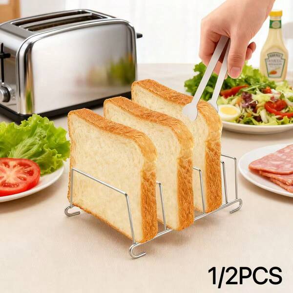 1pc/2pcs Stainless Steel Air Fryer Rack Accessories, Home Toaster Oven Baking Tray Clip Set, Kitchen Gadgets, Holiday Tools, Back To School Supplies