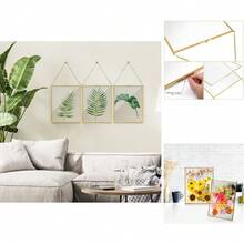 Marco de Fotos de Latón Dorado de 22, 9 x 29 para Pared - Doble Vidrio, Visualización Flotante, Ideal para Flores Presionadas Ilustraciones - Multicolor - Ver 1