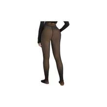 Medias forradas de felpa para mujer de 300G de grosor, una línea térmica, invierno cálido, transparente negro transparente - Medio + Negro - Ver 1