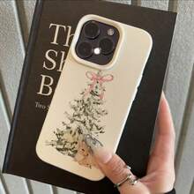 1pc TPU Material Cute Pink Bow, Christmas Tree, Deer Pattern Phone Case Suitable For IPhonng/Redmi Phones - White - View 2