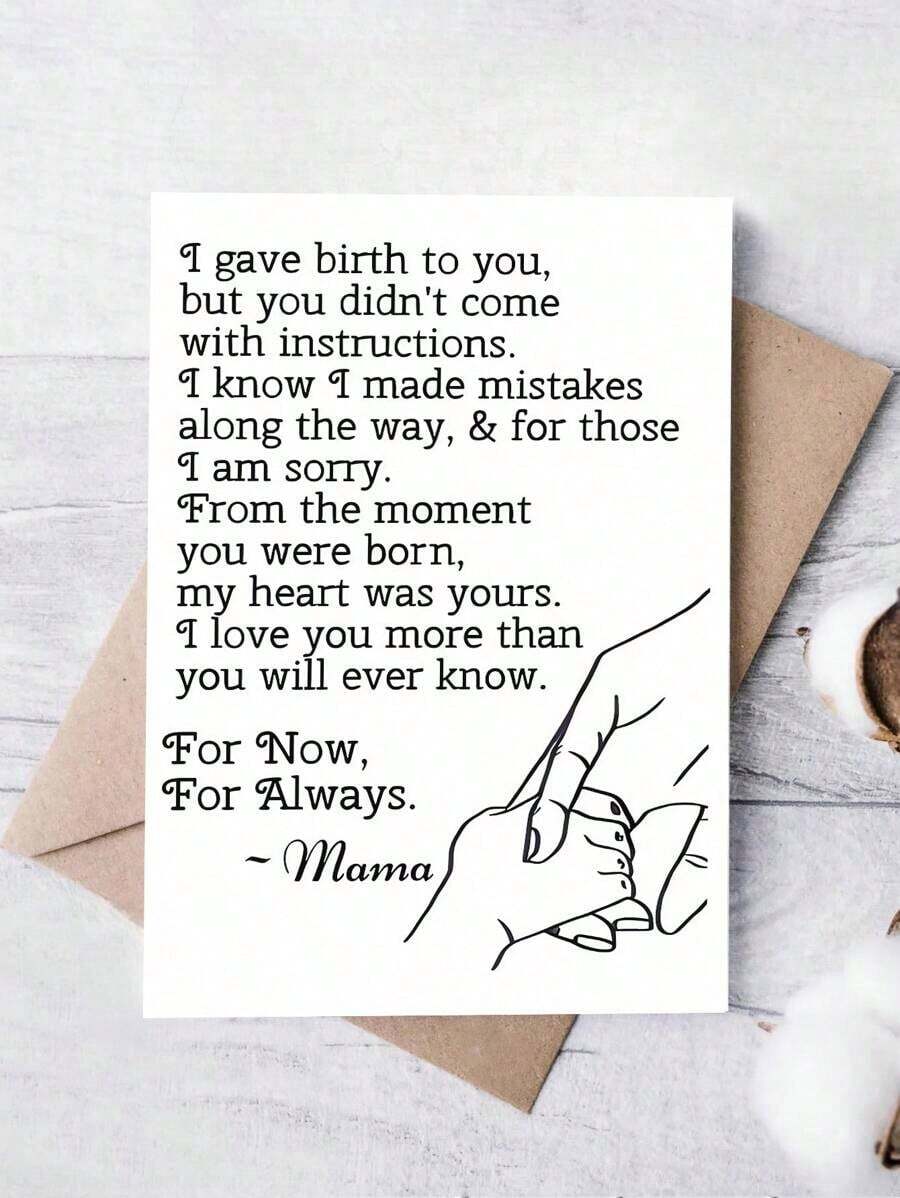 1pc Charming Greeting Cards For All Occasions - Perfect For Mother's Day, Valentine's, Birthdays & More - Includes Envelopes, Ideal For Sons & Daughters KGZJ - Nhiều màu - Xem 1
