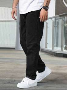 Men's Casual Slim Fit Skinny Jeans - Thermal Lined, Winter/Global/All Fits - Black - View 3