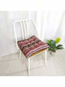 1 pieza Cojín de asiento suave estilo bohemio, cojín para silla de patio, decoración para el hogar, interior y comedor, cojín para silla de cocina y sala de estar, color rojo