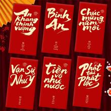 6pcs Large Chinese New Year Red Envelopes - Ox Year Lucky Bags With Self-Sealing Design, Traditional Red Blessing, New Year Gift - Prosperity Red Packets (6pcs Set), Holiday Gifting, Auspicious Symbol, High Quality, Holiday Shopping - Multicolor - View 2