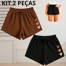 kit 2 short marrom e preto