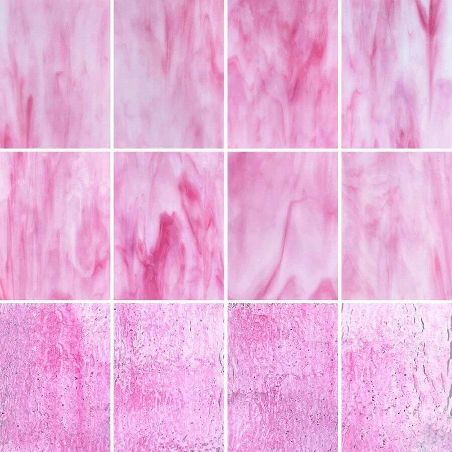 LITMIND 12 Sheets Pink Stained Glass Variety Pack 6 X 4 Inch Cathedral Art Glass For Mosaic Crafts And Supplies Assorted Colors Glass Sheets For Stunning Stained Glass Projects - PinkMix - View 1