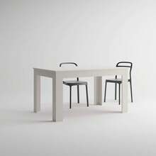 Mobili Fiver, Mesa de Comedor fácil y Extensible, 55.1 x 35.4 Pulgadas, Color Negro Ashwood, Fabricado en Italia - blanco (ceniza blanca) - Ver 5