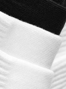 10 双男士纯白袜子，美式厚吸水透气日常穿着和运动中筒袜，男女通用 - 彩色 - 查看 9