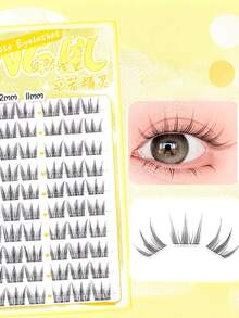 1pc Korean Glue-Free Segmented False Eyelashes, Natural Simulation Of Sexy - Black - View 4