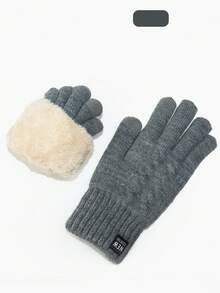 Men's Knitted Gloves, Double-Layer Thermal Lining, Warm, Windproof, Touchscreen Suitable For Delivery, Cycling In Winter Autumn Outfits Fluffy,Summer,Festival,Men Gifts,Cover Up - One Size Fits All - View 7