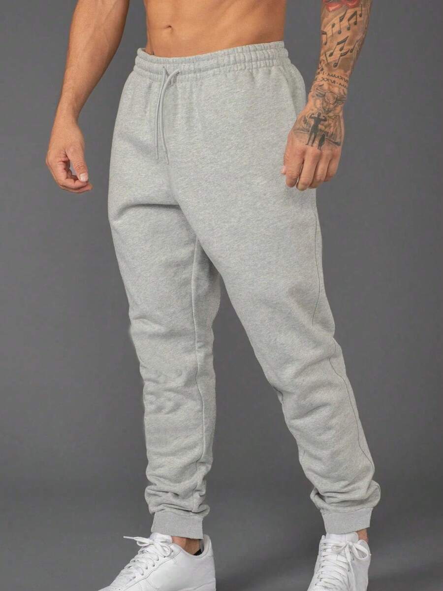 Summer Workout Men's Fitness Casual Sports Sweatpants, Breathable Soft Drawstring Long Pants With Letter Zipper Pockets, Suitable For Boyfriend/Husband