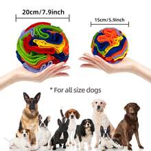 KM-P Pet Sniff Ball | Plush Fabric Sniff Toy | Dog Intelligence Training Stress Relief Toy | Treat Hiding Interactive Toy Ball | Machine Washable Reusable | & Soft, Won't Hurt Teeth | Essential For Dog Scent Training, Stress Relief
