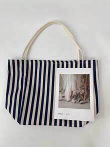 Nuova borsa a spalla da donna a righe per l'autunno/inverno, borsa a righe di moda, casual con grande capacità, borsa a tracolla minimalista adatta per studenti universitari, studenti delle superiori, pendolarismo per il lavoro, shopping, viaggi, fitness, abbinabile a vari outfit